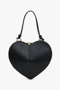Womens Black Leather Heart-Shaped Bag Estro ER00117422.