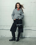 Women’s Black Leather Knee-High Boots with Wide Shaft Estro ER00118022.
