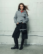 Women’s Black Leather Knee-High Boots with Wide Shaft Estro ER00118022.