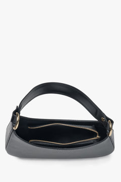 Italian Genuine Leather Women's Black Shoulder Bag.