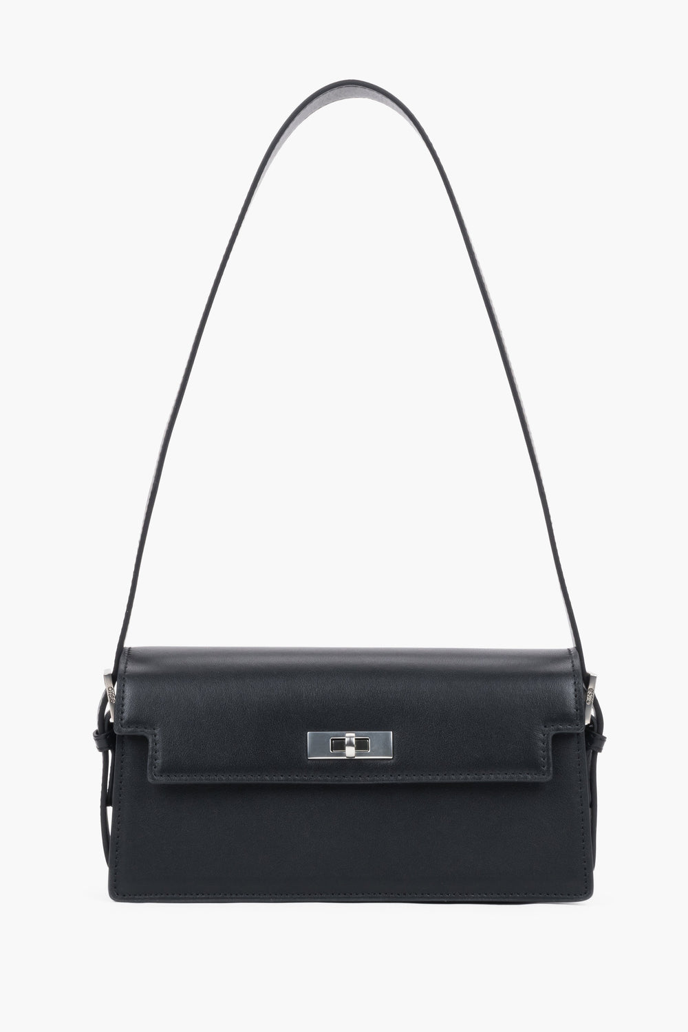 Women's Black Leather Shoulder Bag Estro ER00119887.
