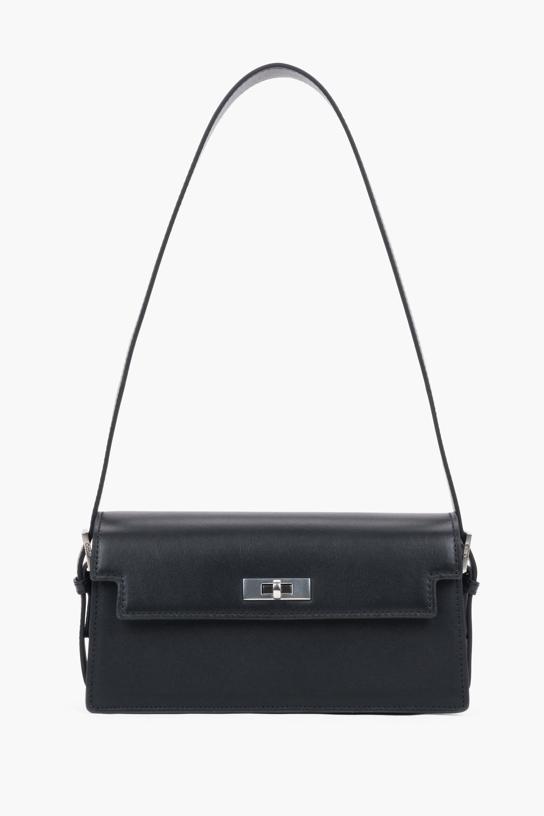 Women's Black Leather Shoulder Bag Estro ER00119887.