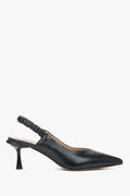 Women's Black Leather Slingback Pumps Estro ER00115115.