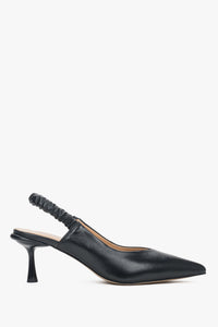 Women's Black Leather Slingback Pumps Estro ER00115115.