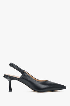 Women's Black Leather Slingback Pumps Estro ER00115115.
