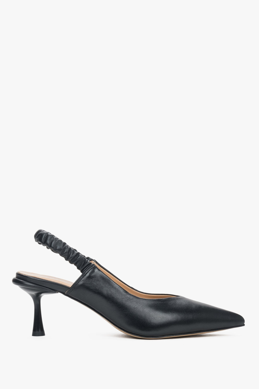 Women's Black Leather Slingback Pumps Estro ER00115115.