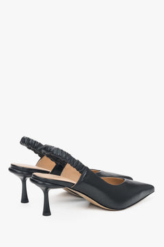 Women's black slingbacks by Estro made of genuine leather.