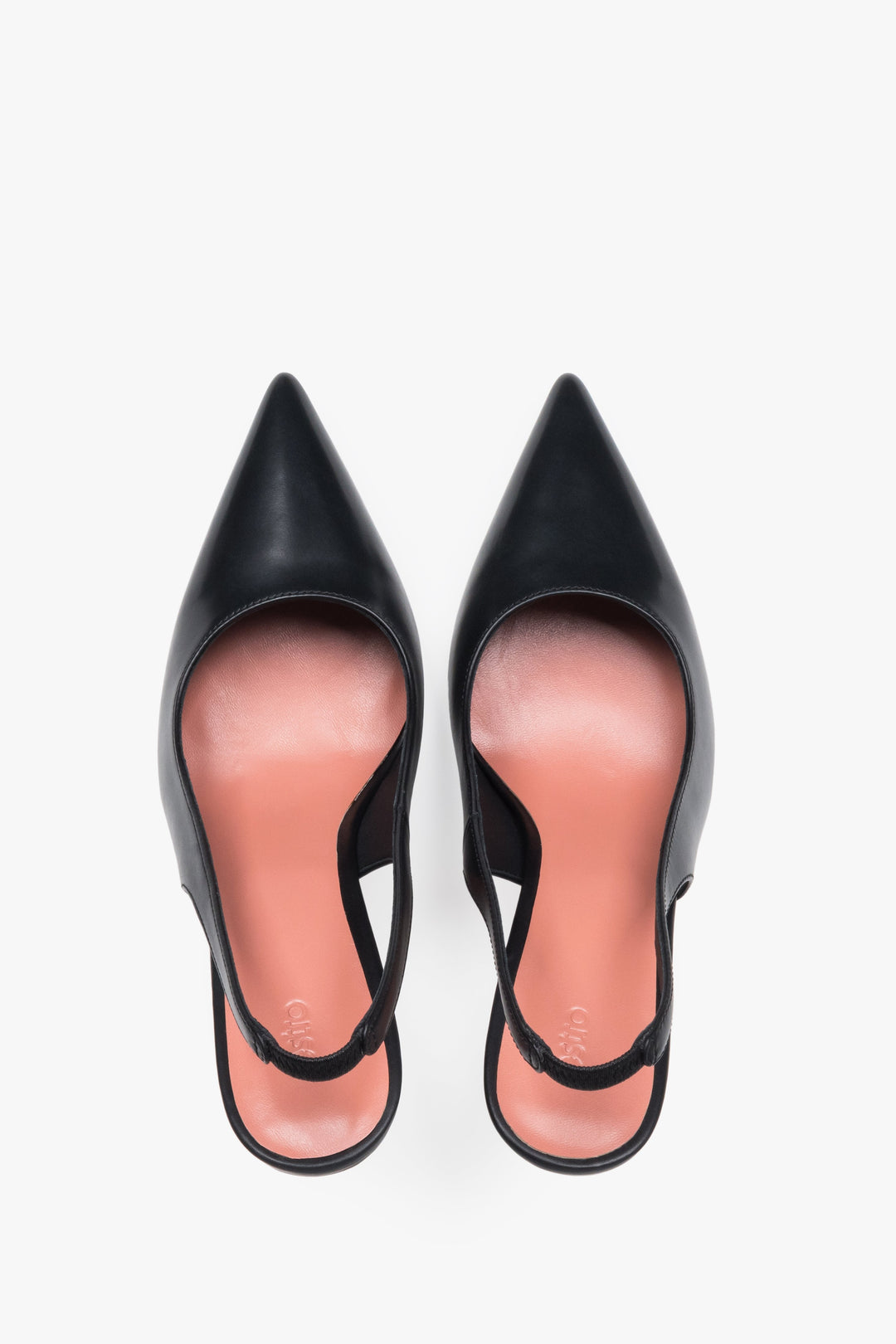 Women's pointed-toe slingback heels in genuine leather, Estro.