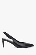 Women’s Black Leather Slingback Pumps with Stiletto Heel Estro ER00119689.