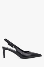 Women’s Black Leather Slingback Pumps with Stiletto Heel Estro ER00119689.