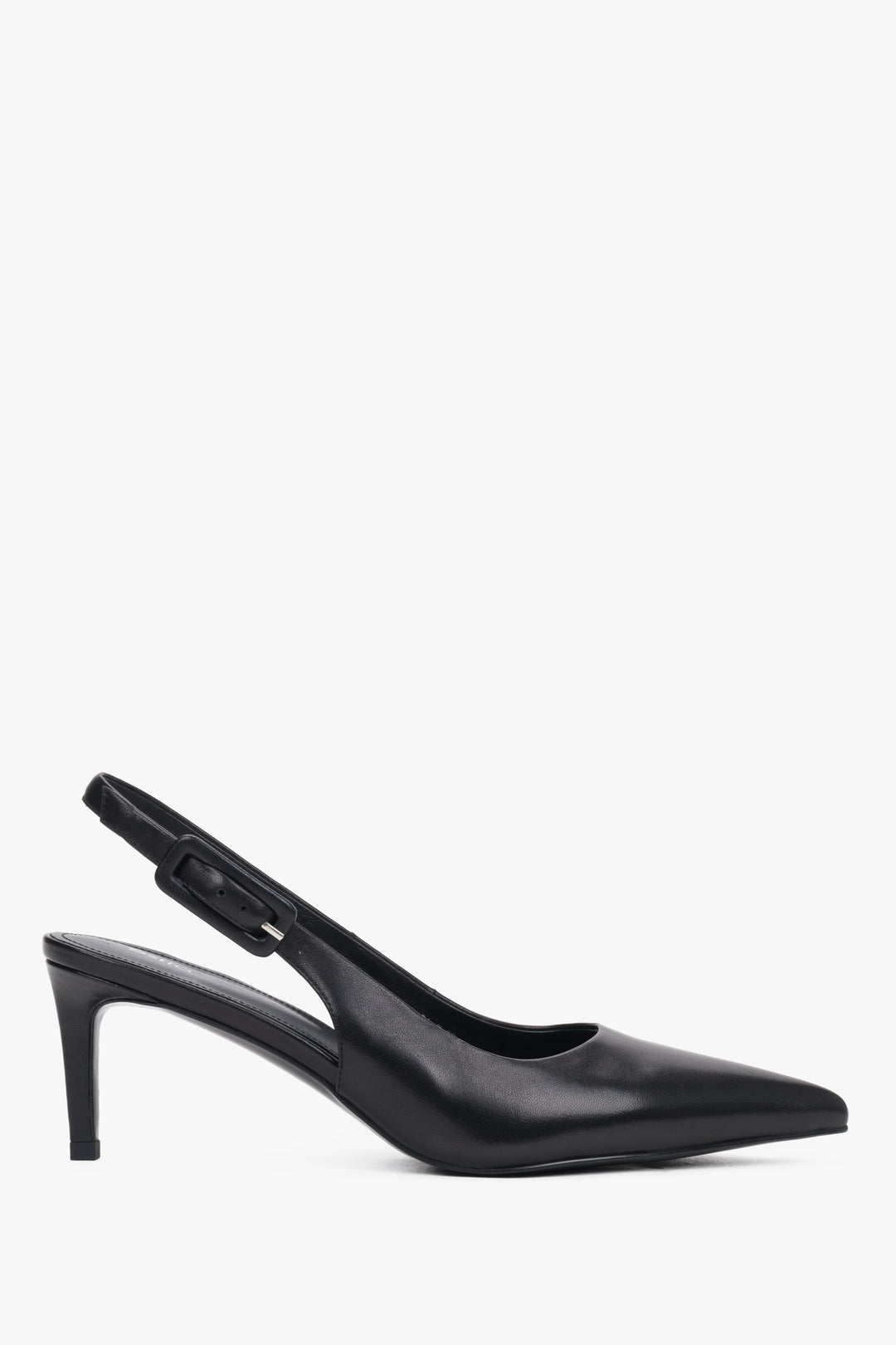 Women’s Black Leather Slingback Pumps with Stiletto Heel Estro ER00119689.