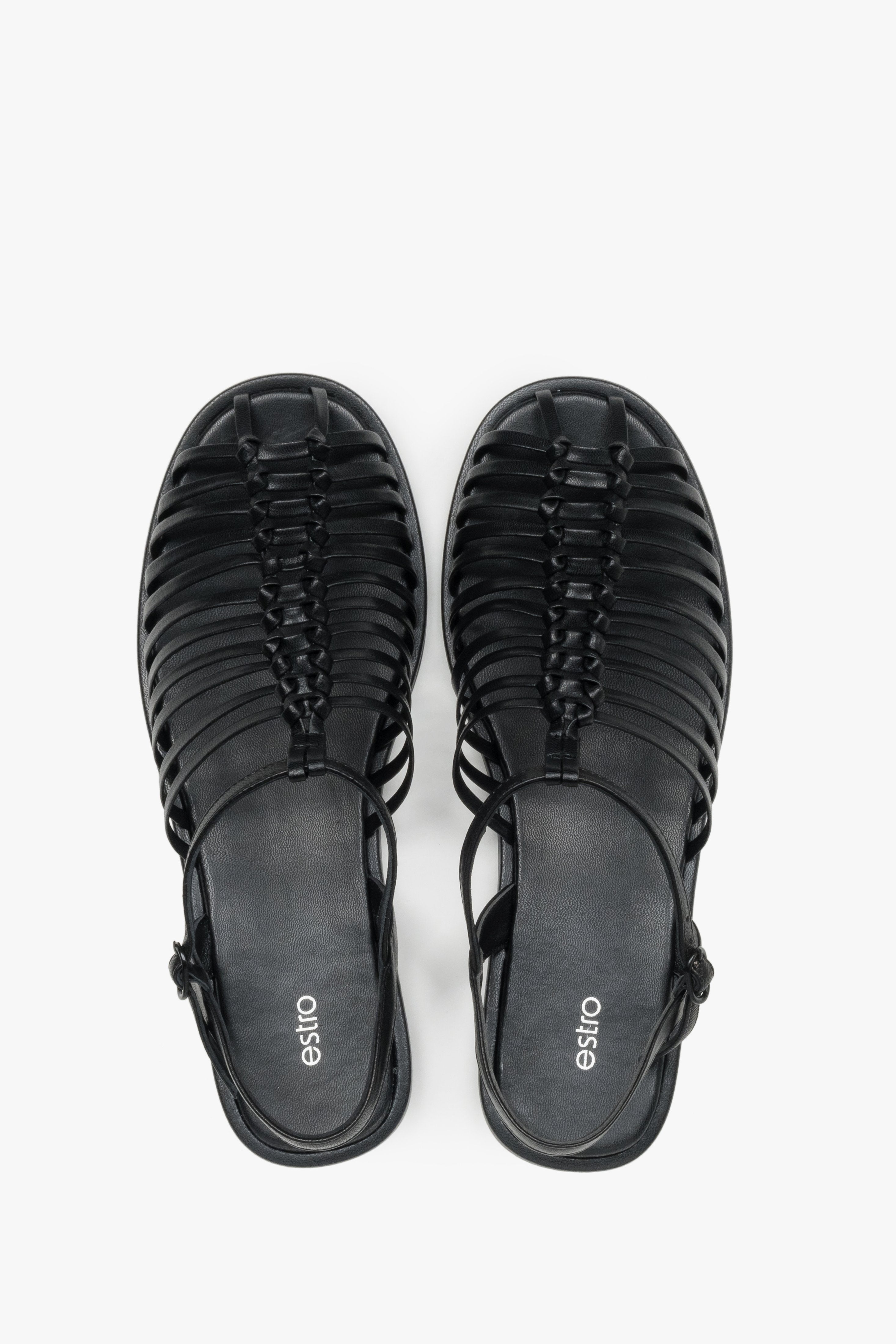 Women's minimalist fisherman-style sandals in soft leather, Estro.