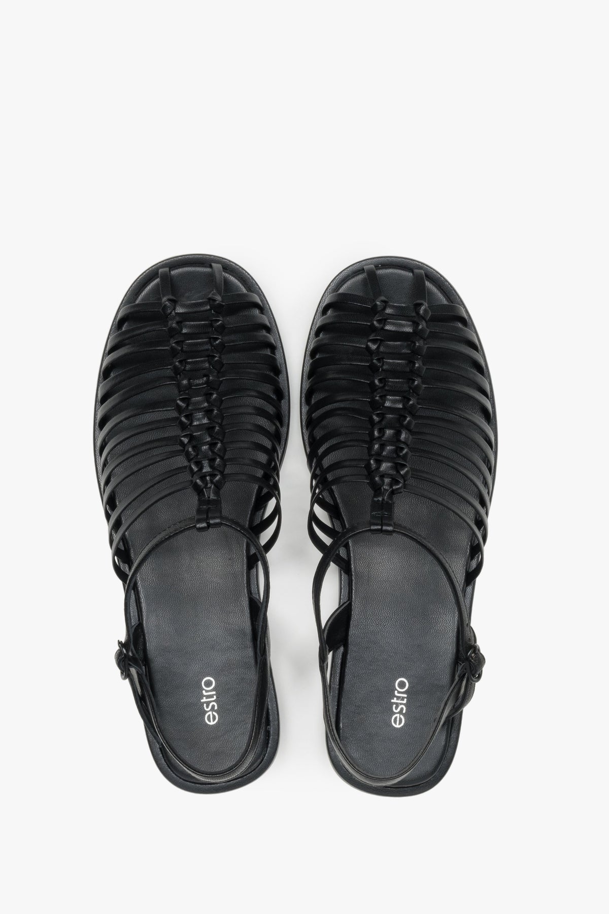 Women's minimalist fisherman-style sandals in soft leather, Estro.