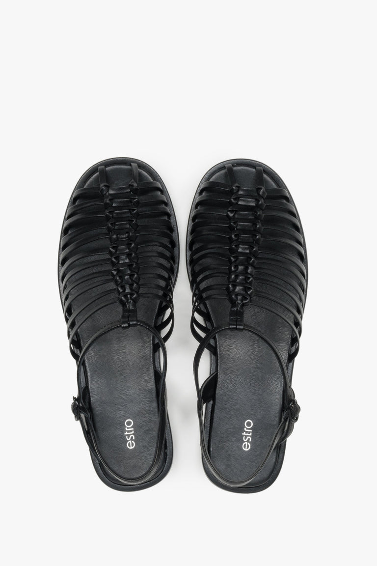 Women's minimalist fisherman-style sandals in soft leather, Estro.