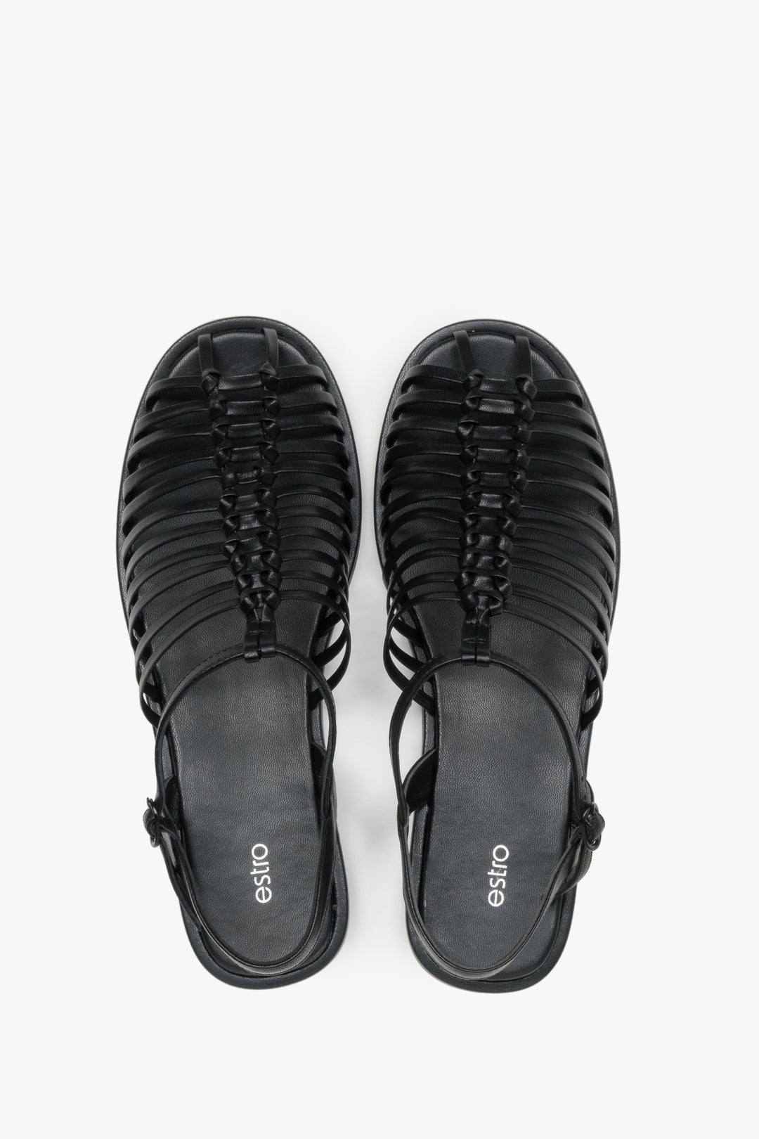 Women's minimalist fisherman-style sandals in soft leather, Estro.