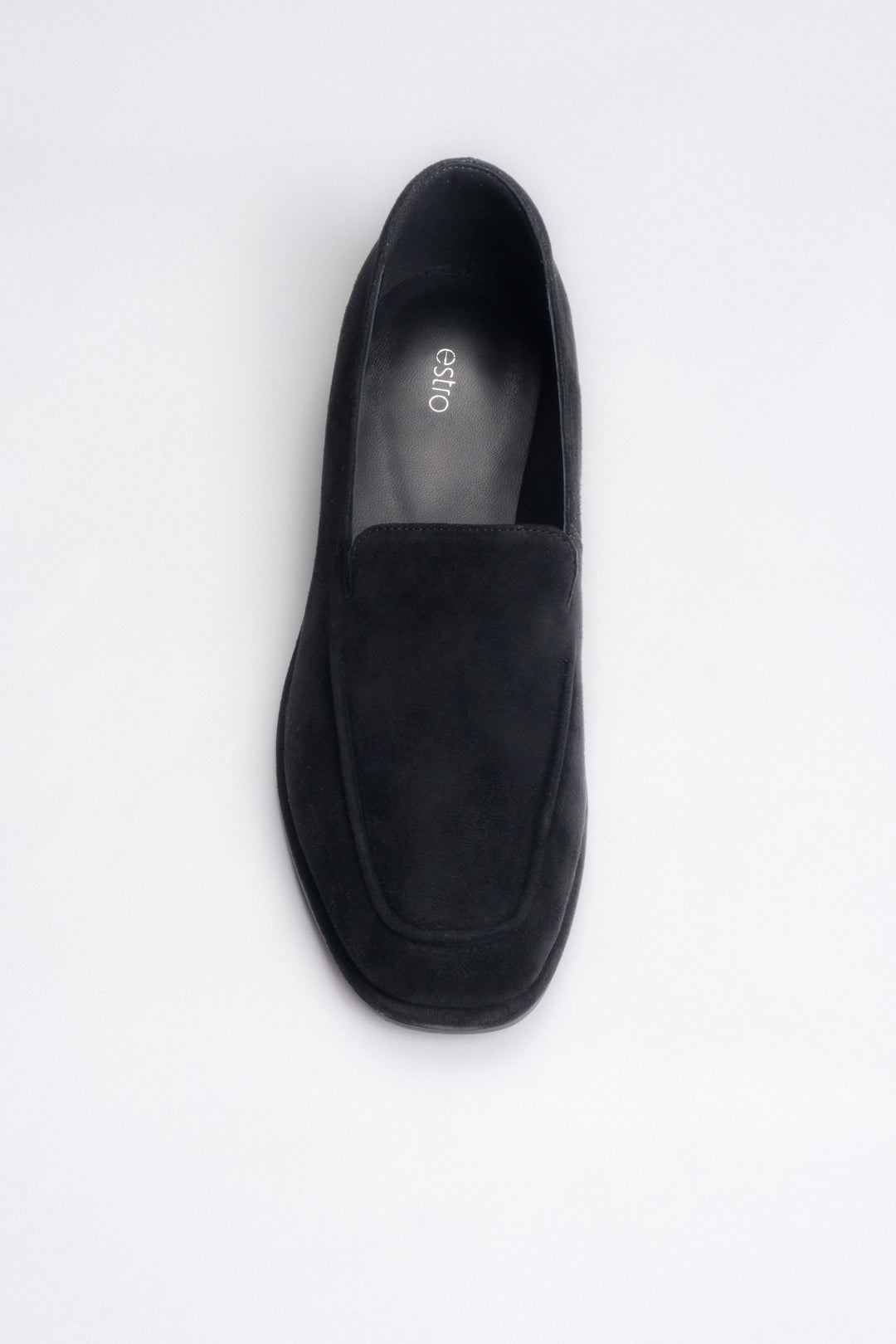 Women’s Black Loafers made of Soft Genuine Velour Estro ER00118002.