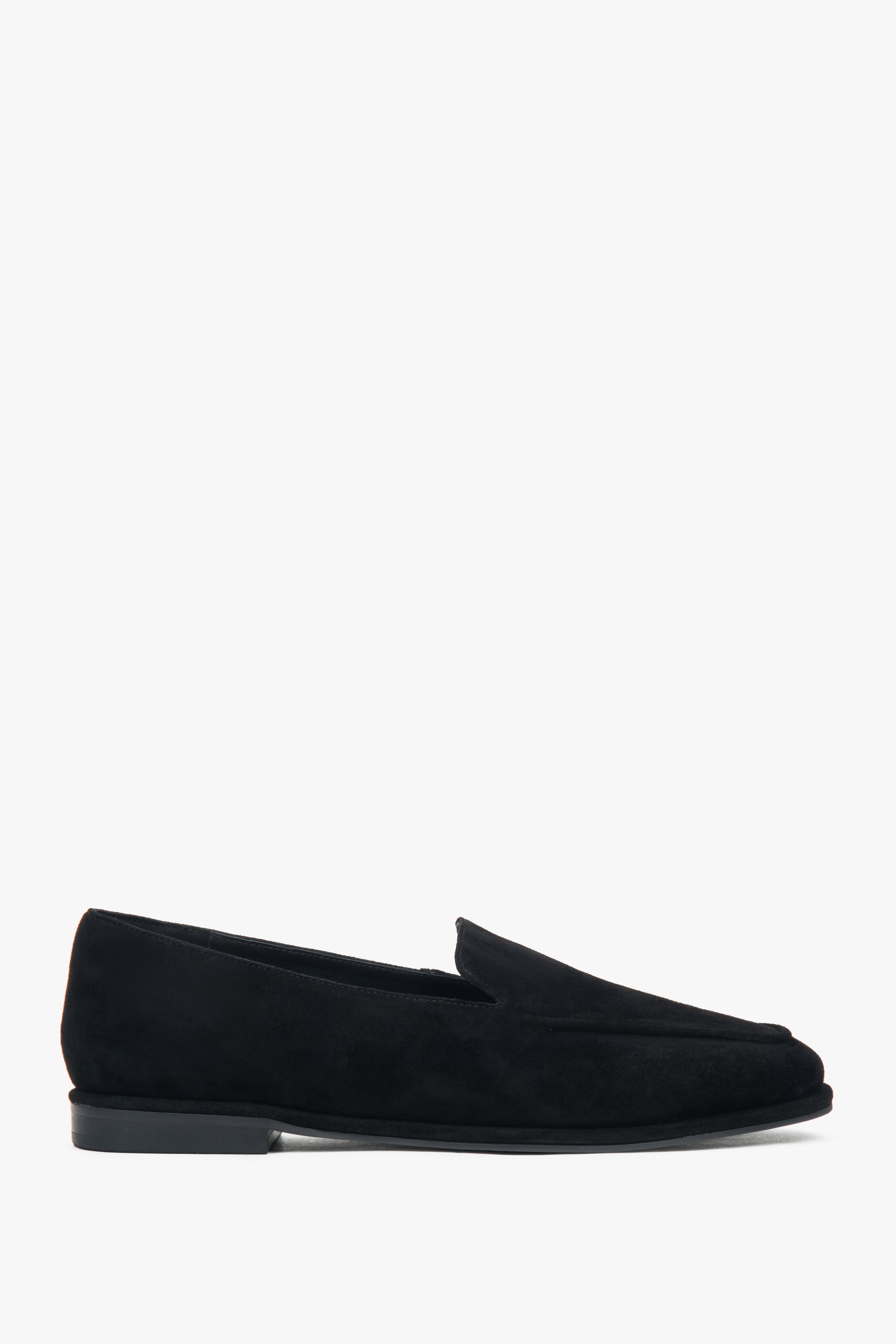 Black women’s loafers made of soft genuine velour.