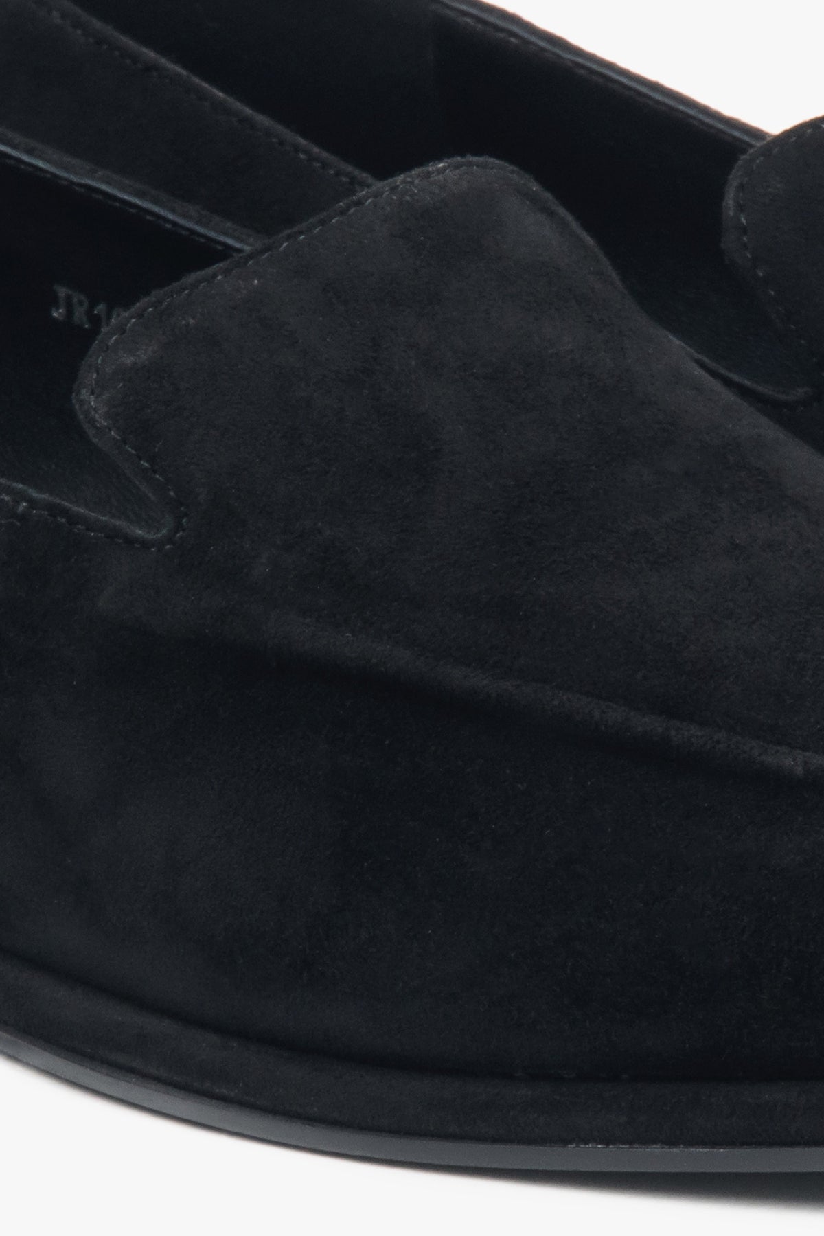 Black women’s loafers made of soft genuine velour.