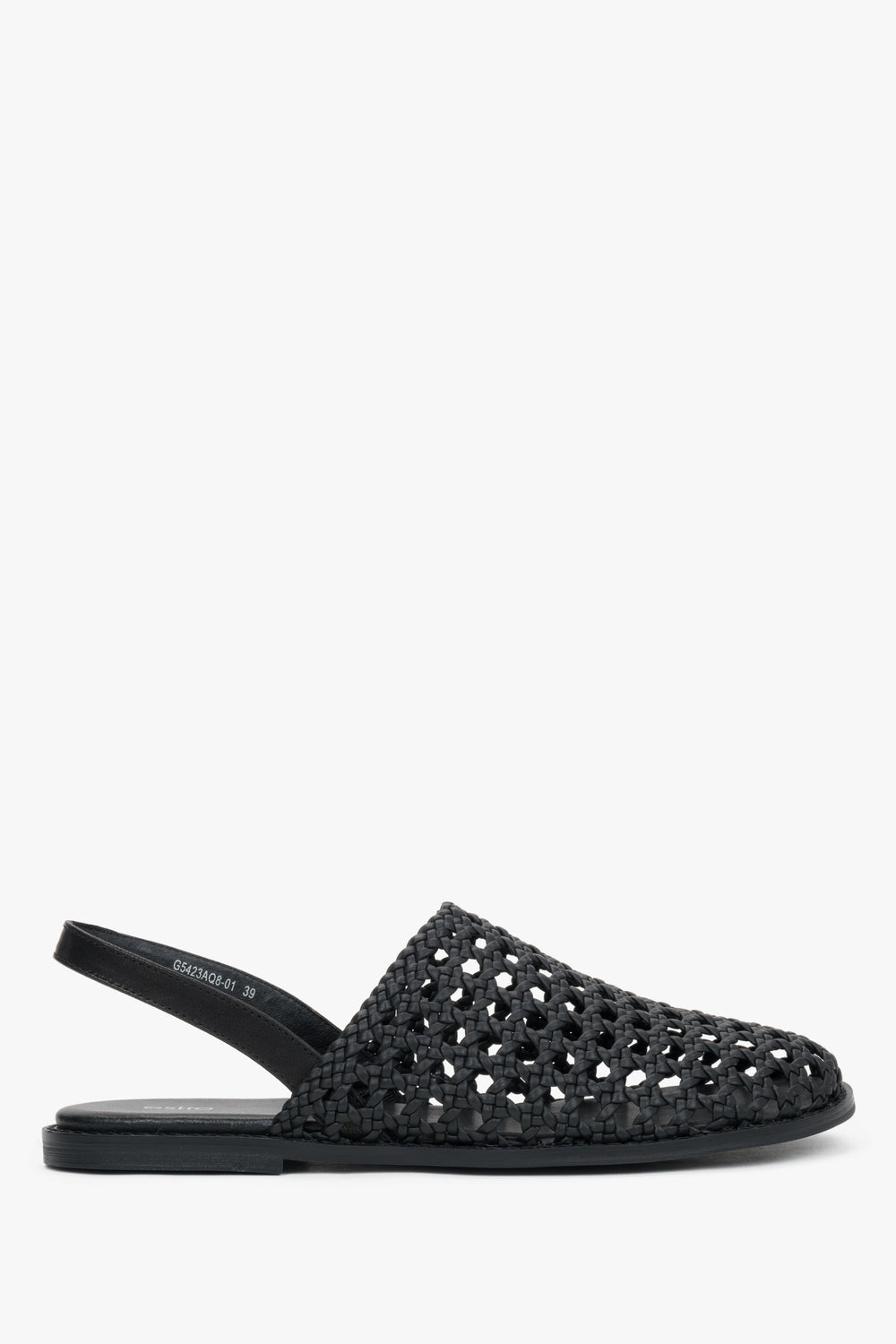 Women's Black Openwork Sandals in Genuine Leather Estro ER00119451.