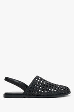 Women's Black Openwork Sandals in Genuine Leather Estro ER00119451.