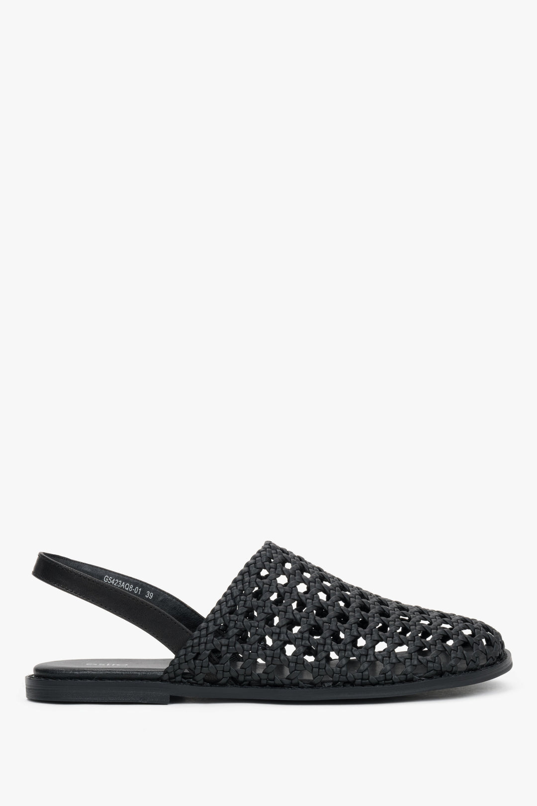 Women's Black Openwork Sandals in Genuine Leather Estro ER00119451.