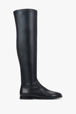 Women’s Black Over-The-Knee Boots made of Genuine Leather and Stretch Estro ER00118019.