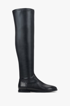 Women’s Black Over-The-Knee Boots made of Genuine Leather and Stretch Estro ER00118019.