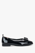 Women's Black Patent Leather Ballet Flats with a Bow Estro ER00117919.