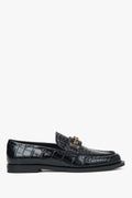Women’s Black Patent Leather Loafers with Decorative Buckle Estro ER00118507.