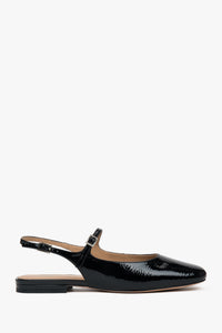 Women's Black Patent Leather Slingback Flats Estro ER00117182.