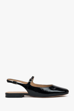 Women's Black Patent Leather Slingback Flats Estro ER00117182.