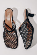 Women’s Black Perforated Mules with Stiletto Heel Estro ER00119756.