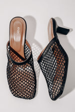 Women’s Black Perforated Mules with Stiletto Heel Estro ER00119756.
