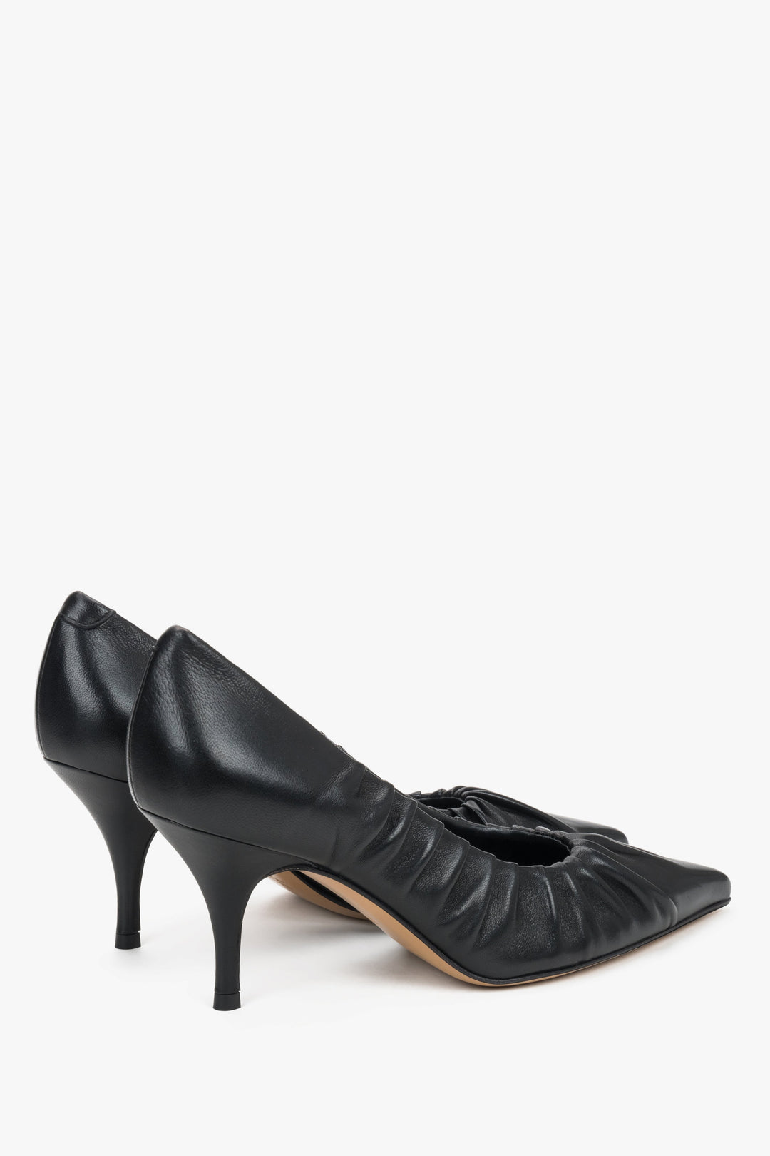 Guglielmo Rotta black leather pumps—designer stilettos for business and formal occasions.