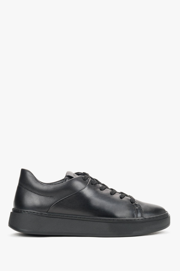 Women's Black Premium Italian Genuine Leather Sneakers Estro ER00120354.