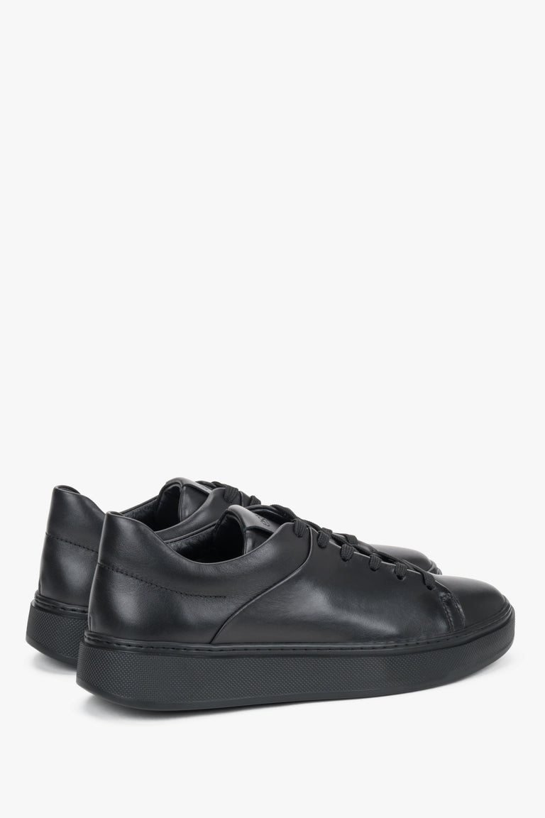 Women's black sneakers Estro, made of premium Italian full-grain leather.