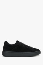 Women's Black Premium Italian Genuine Velour Sneakers Estro ER00120353.