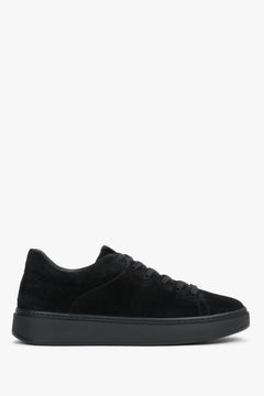 Women's Black Premium Italian Genuine Velour Sneakers Estro ER00120353.