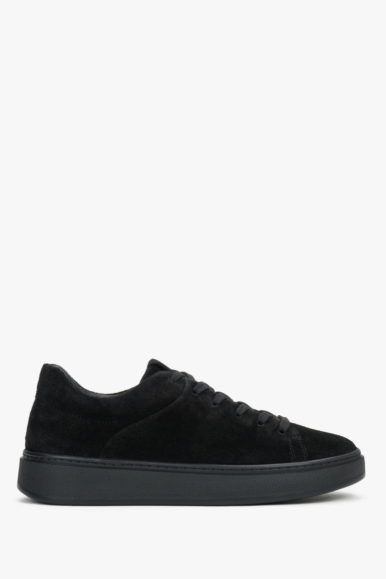 Women's Black Premium Italian Genuine Velour Sneakers Estro ER00120353.