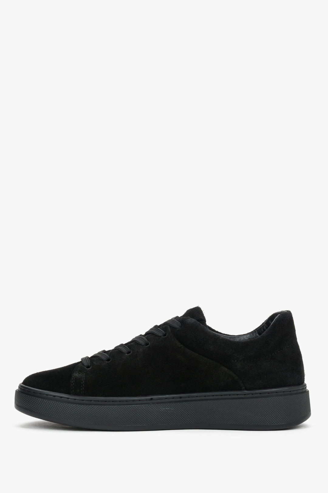 Women's sneakers, black, made of premium Italian natural velour, Estro.