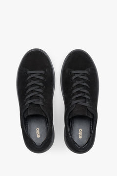 Women's black sneakers made of premium Italian natural velour.