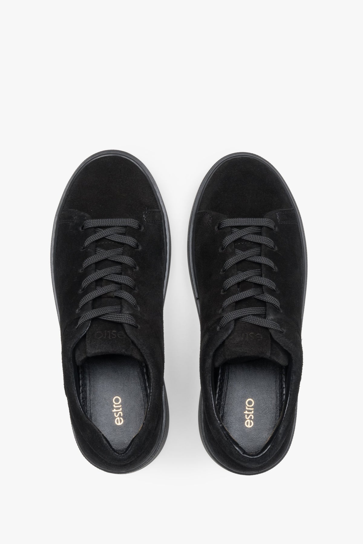 Women's black sneakers made of premium Italian natural velour.