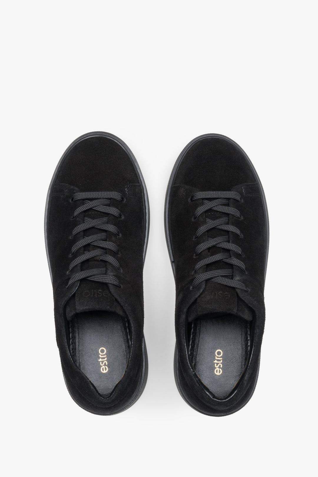 Women's black sneakers made of premium Italian natural velour.