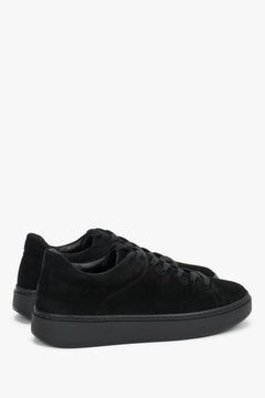 Made of premium Italian natural velour, women's black sneakers Estro.