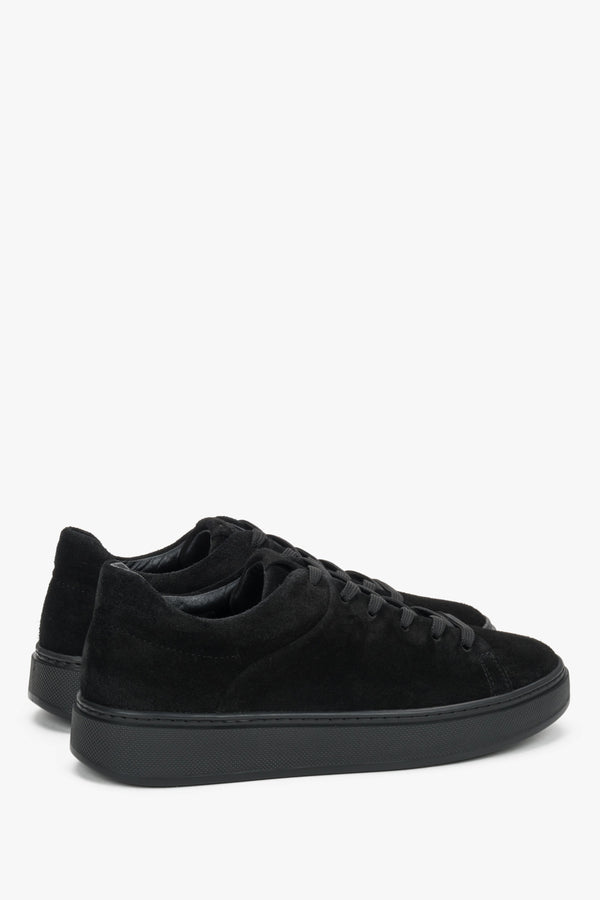 Made of premium Italian natural velour, women's black sneakers Estro.