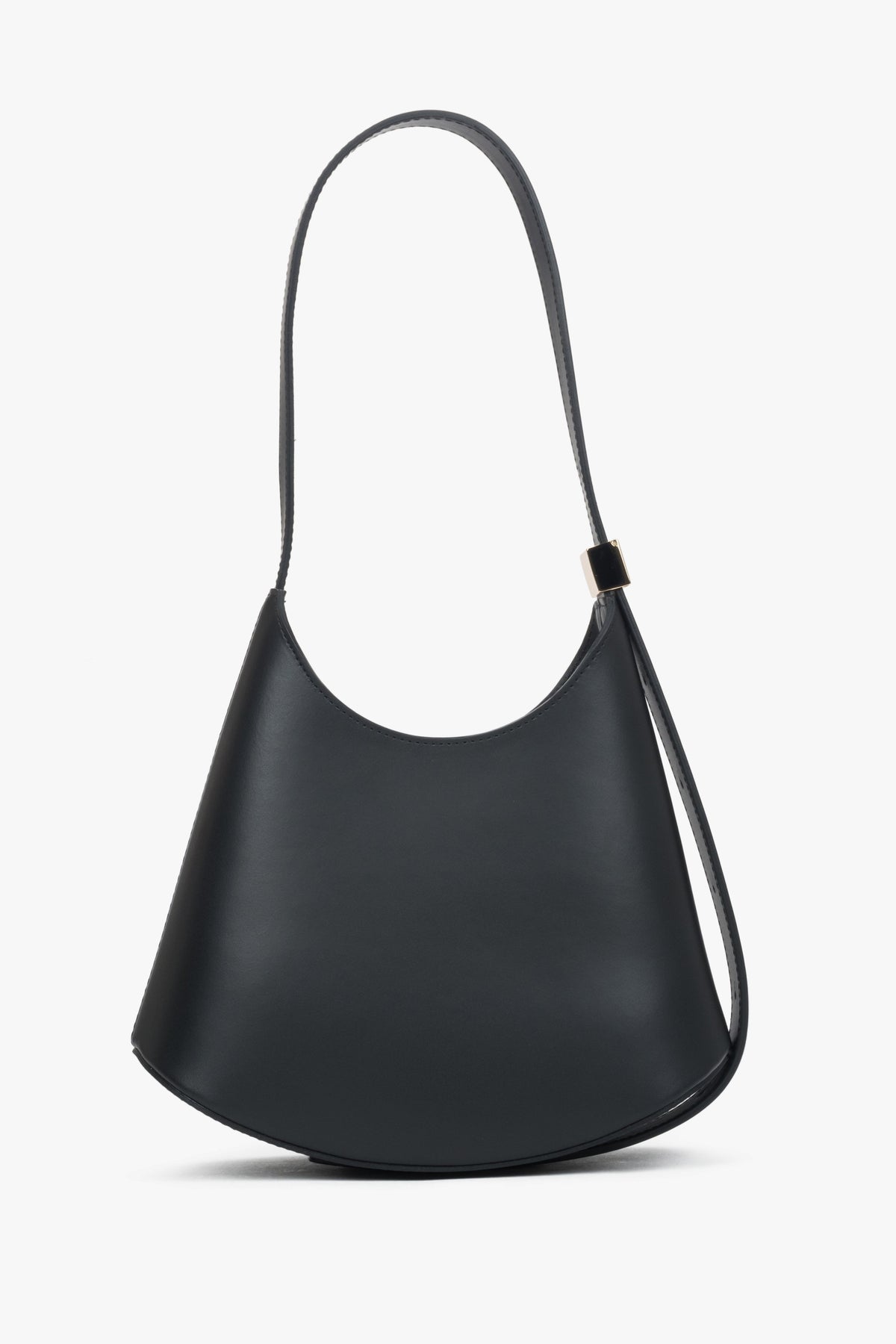 Women's black shoulder bag, crafted from Premium Italian genuine leather, Estro.