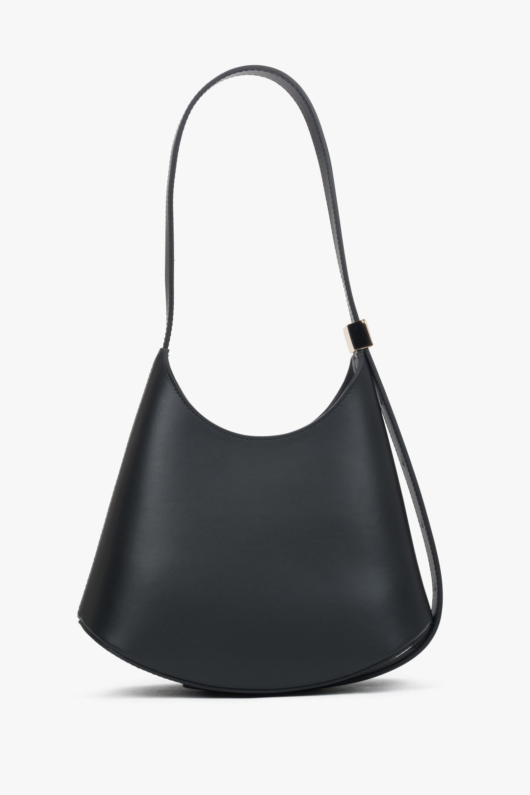 Women's black shoulder bag, crafted from Premium Italian genuine leather, Estro.