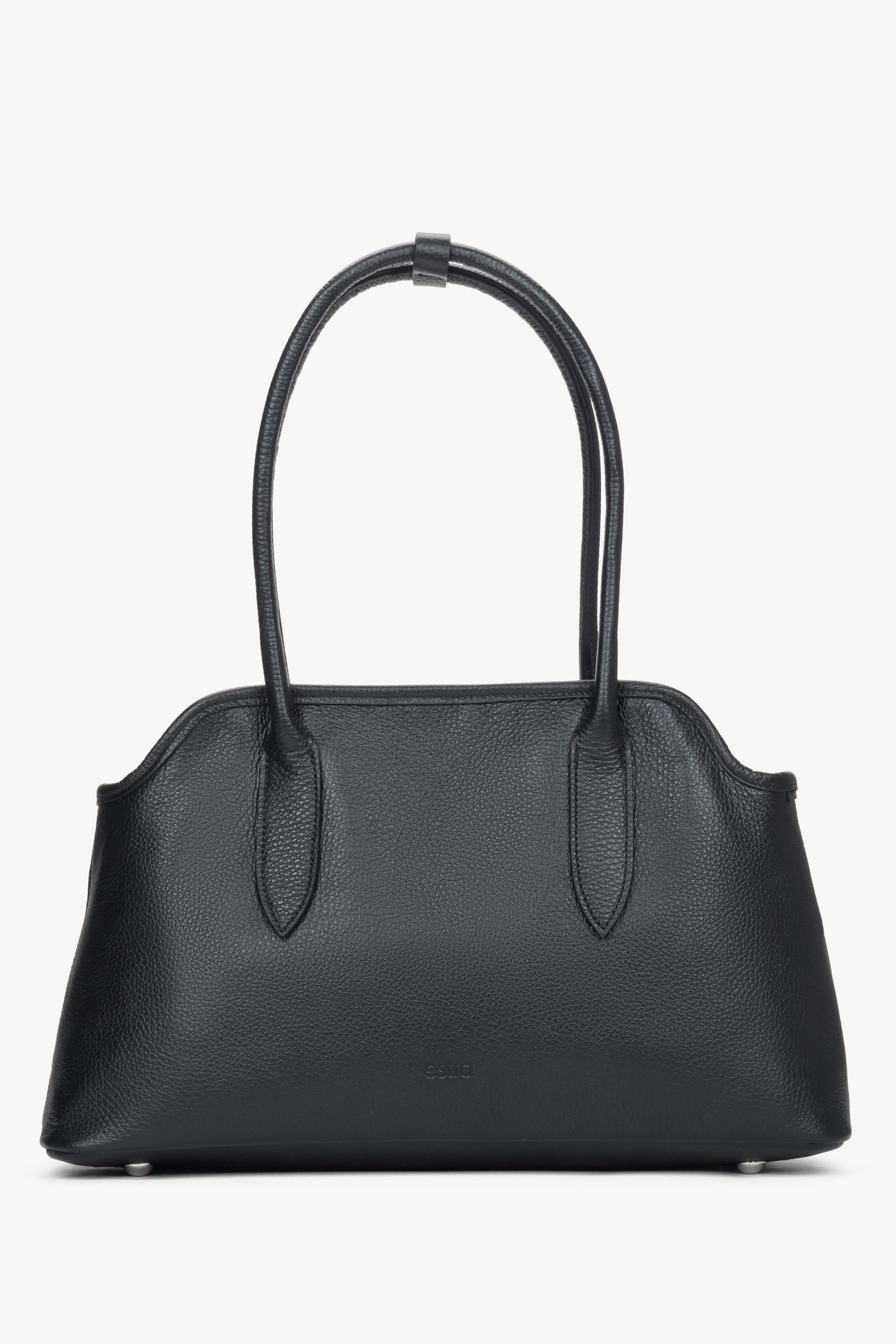 Women's Black Shoulder Bag made with Genuine Italian Premium Leather Estro ER00118549.