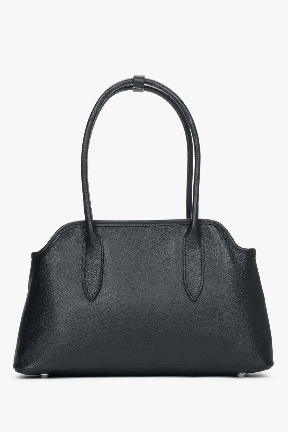 Women's Black Shoulder Bag made with Genuine Italian Premium Leather Estro ER00118549.