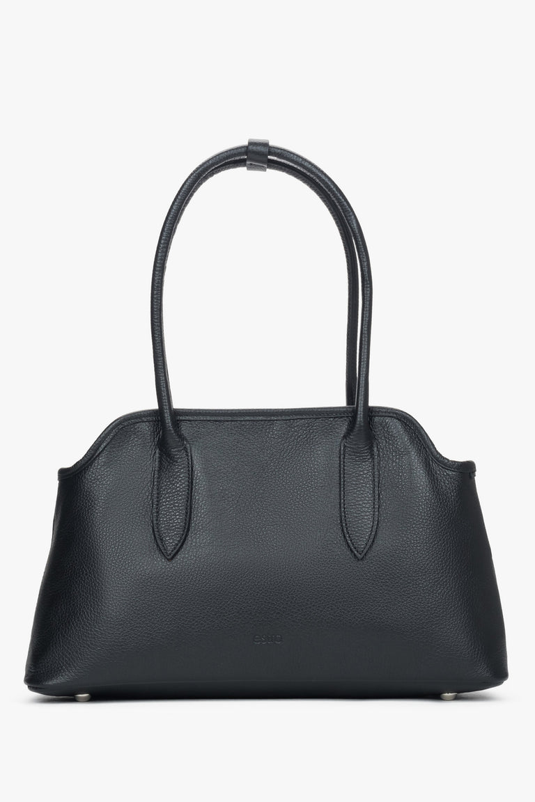 Women's Black Shoulder Bag made with Genuine Italian Premium Leather Estro ER00118549.